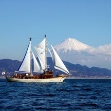 オーシャンプリンセス号と富士山