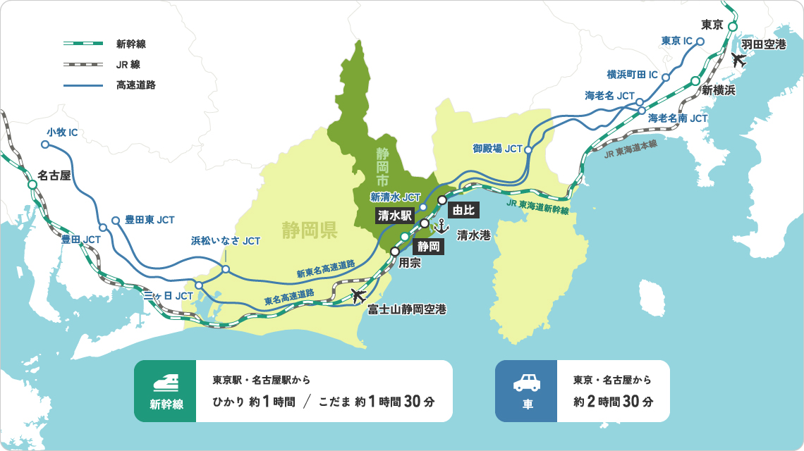 静岡市へのアクセス