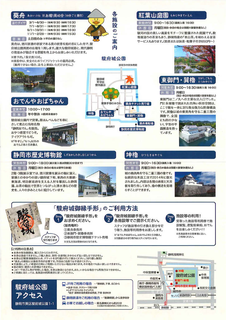 駿府城御縁手形パンフレット(裏面)
